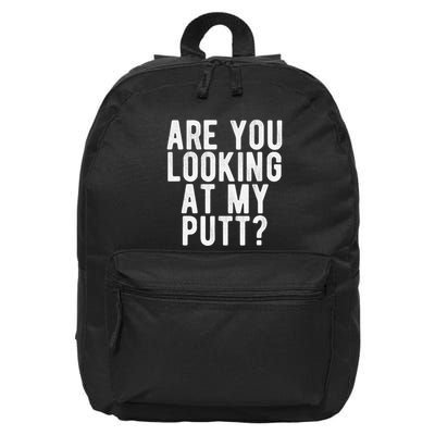 Looking At My Putt Golf Golfing Player Golfer Coach 16 in Basic Backpack