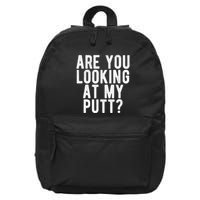 Looking At My Putt Golf Golfing Player Golfer Coach 16 in Basic Backpack