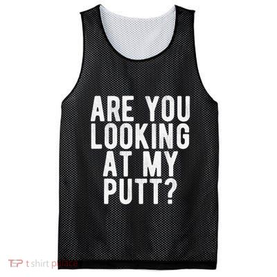 Looking At My Putt Golf Golfing Player Golfer Coach Mesh Reversible Basketball Jersey Tank
