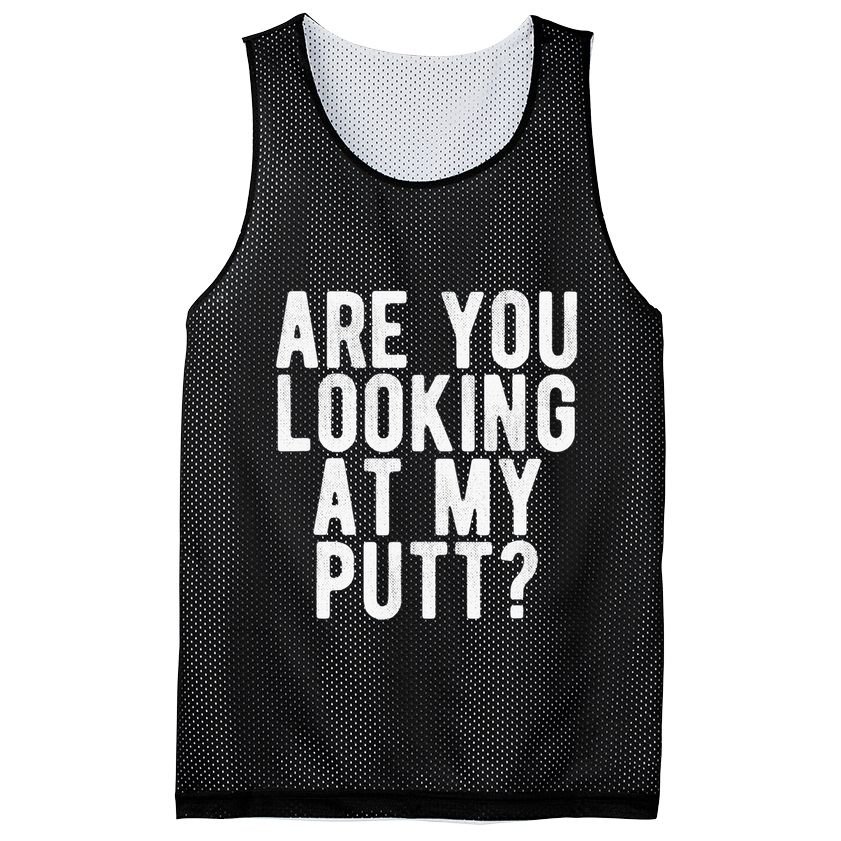 Looking At My Putt Golf Golfing Player Golfer Coach Mesh Reversible Basketball Jersey Tank