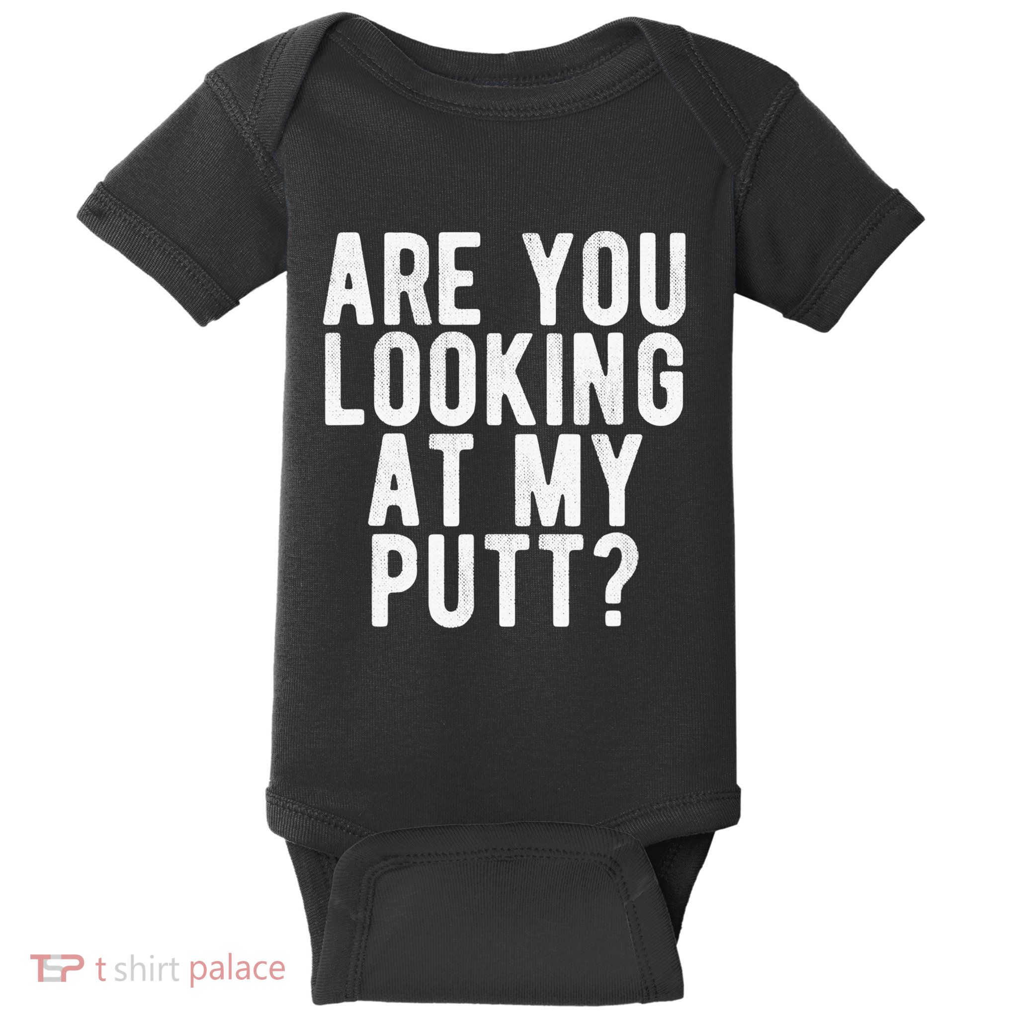 Looking At My Putt Golf Golfing Player Golfer Coach Baby Bodysuit