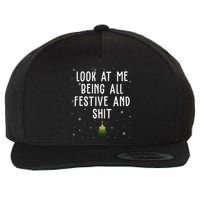 Look At Me Being All Festive And Shit Holiday Wool Snapback Cap