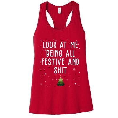 Look At Me Being All Festive And Shit Holiday Womens Tank Top
