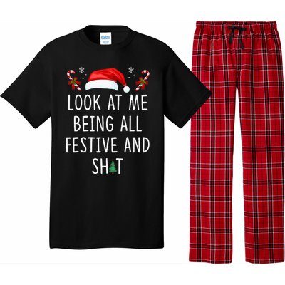 Look At Me Being All Festive And Shit Funny Christmas Tree Pajama Set