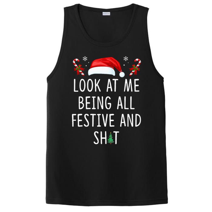 Look At Me Being All Festive And Shit Funny Christmas Tree PosiCharge Competitor Tank