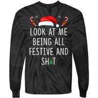 Look At Me Being All Festive And Shit Funny Christmas Tree Tie-Dye Long Sleeve Shirt