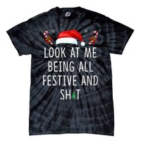 Look At Me Being All Festive And Shit Funny Christmas Tree Tie-Dye T-Shirt