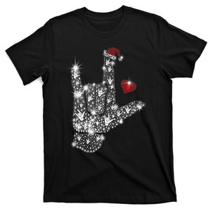 Love Asl Merry Christmas American Sign Language Xmas Santa T-Shirt