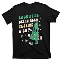 Look At Me Being All Festive Funny Retro Christmas Tree T-Shirt