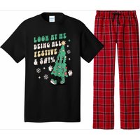 Look At Me Being All Festive Funny Retro Christmas Tree Pajama Set