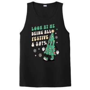 Look At Me Being All Festive Funny Retro Christmas Tree PosiCharge Competitor Tank