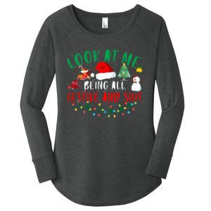 Look at Me Being All Festive and Shit Funny Christmas Santa Swea Women's Perfect Tri Tunic Long Sleeve Shirt