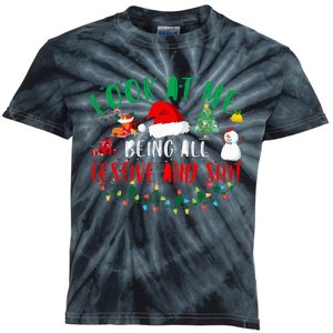 Look at Me Being All Festive and Shit Funny Christmas Santa Swea Kids Tie-Dye T-Shirt