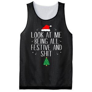 Look At Me Being All Festive And Shit Funny Christmas Mesh Reversible Basketball Jersey Tank