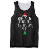 Look At Me Being All Festive And Shit Funny Christmas Mesh Reversible Basketball Jersey Tank