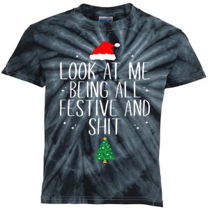 Look At Me Being All Festive And Shit Funny Christmas Kids Tie-Dye T-Shirt