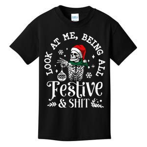 Look At Me Being All Festive And Shit Funny Christmas Tree  Kids T-Shirt