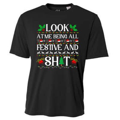 Look At Me Being All Festive And Shit Humorous Christmas  Cooling Performance Crew T-Shirt