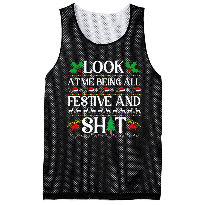 Look At Me Being All Festive And Shit Humorous Christmas  Mesh Reversible Basketball Jersey Tank