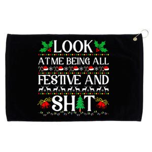 Look At Me Being All Festive And Shit Humorous Christmas  Grommeted Golf Towel