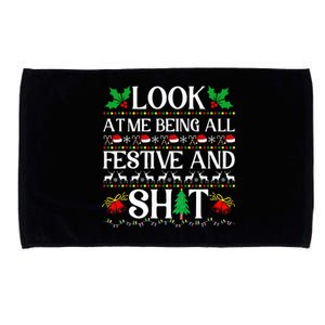 Look At Me Being All Festive And Shit Humorous Christmas  Microfiber Hand Towel