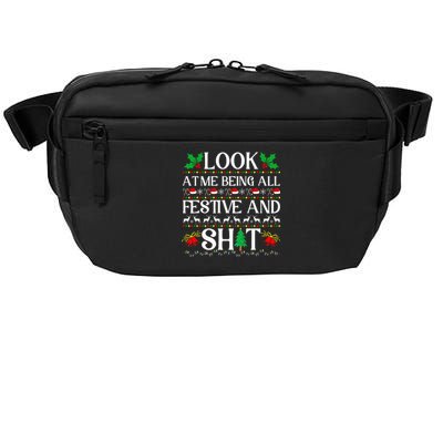 Look At Me Being All Festive And Shit Humorous Christmas  Crossbody Pack