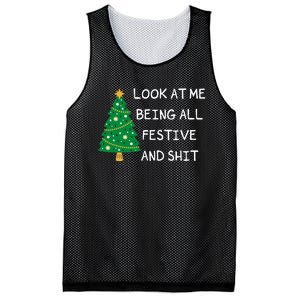 Look At Me Being All Festive And Shit Funny Xmas Christmas Mesh Reversible Basketball Jersey Tank