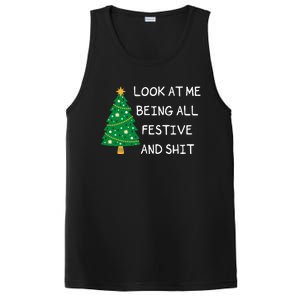 Look At Me Being All Festive And Shit Funny Xmas Christmas PosiCharge Competitor Tank