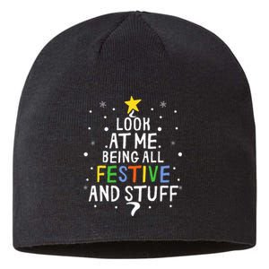 Look At Me Being All Festive And Stuff Funny Christmas Tree  Sustainable Beanie