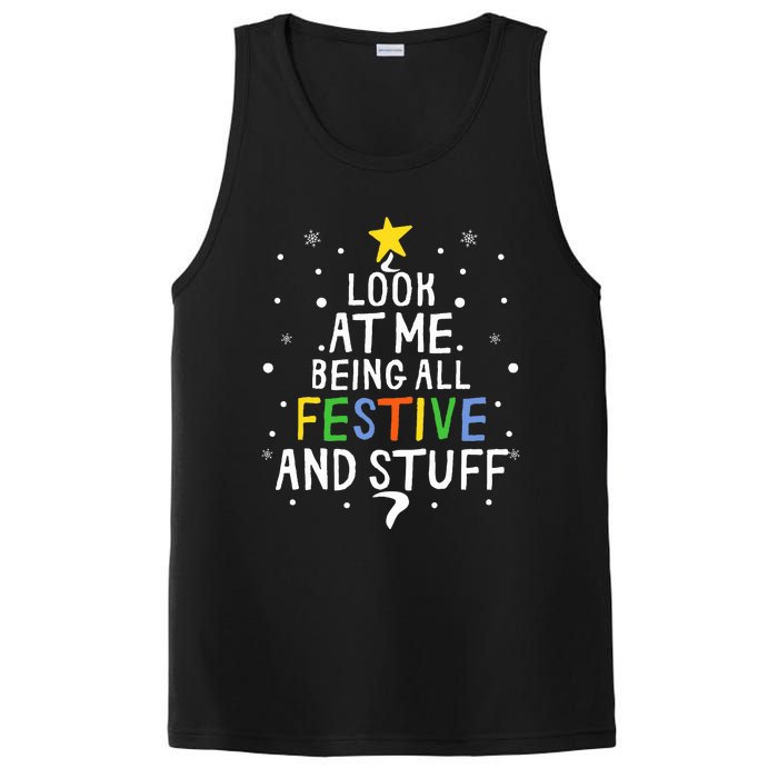 Look At Me Being All Festive And Stuff Funny Christmas Tree  PosiCharge Competitor Tank