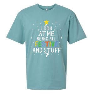 Look At Me Being All Festive And Stuff Funny Christmas Tree  Sueded Cloud Jersey T-Shirt