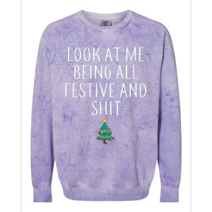 Look At Me Being All Festive And Shits Xmas Colorblast Crewneck Sweatshirt