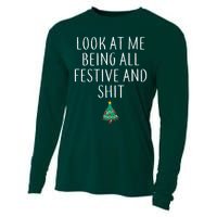 Look At Me Being All Festive And Shits Humorous Xmas Cooling Performance Long Sleeve Crew