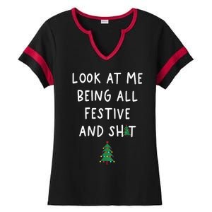 Look At Me Being All Festive Ladies Halftime Notch Neck Tee