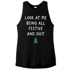 Look At Me Being All Festive Ladies PosiCharge Tri-Blend Wicking Tank