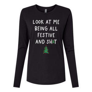 Look At Me Being All Festive Womens Cotton Relaxed Long Sleeve T-Shirt