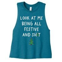 Look At Me Being All Festive Women's Racerback Cropped Tank