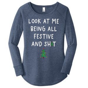 Look At Me Being All Festive Women's Perfect Tri Tunic Long Sleeve Shirt