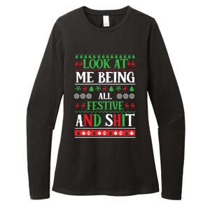 Look At Me Being All Festive And Shits Christmas Gift Womens CVC Long Sleeve Shirt