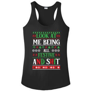 Look At Me Being All Festive And Shits Christmas Gift Ladies PosiCharge Competitor Racerback Tank