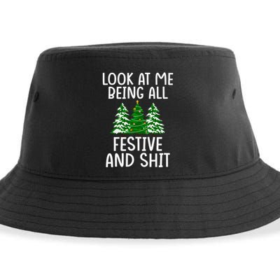 Look At Me Being All Festive And Shit Humorous Xmas Sustainable Bucket Hat