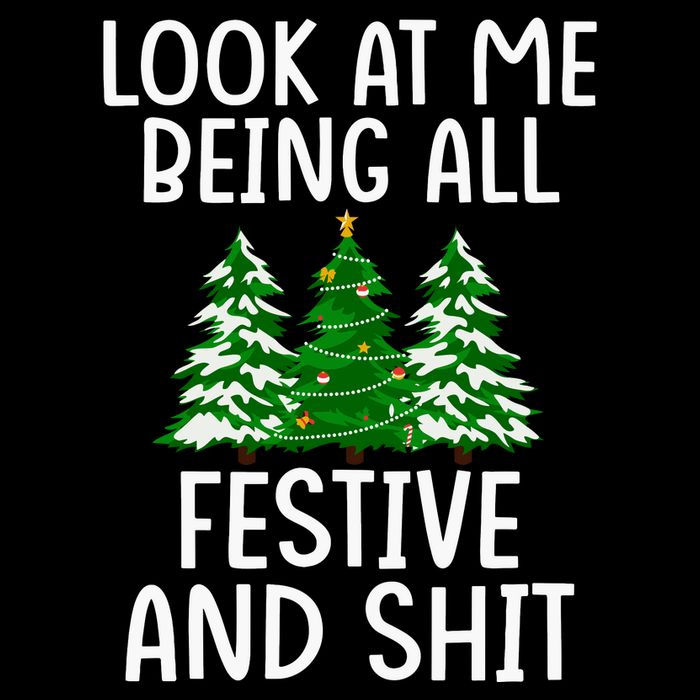 Look At Me Being All Festive And Shit Humorous Xmas Button