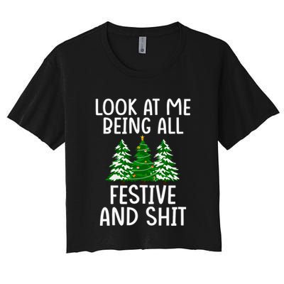 Look At Me Being All Festive And Shit Humorous Xmas Crop Top