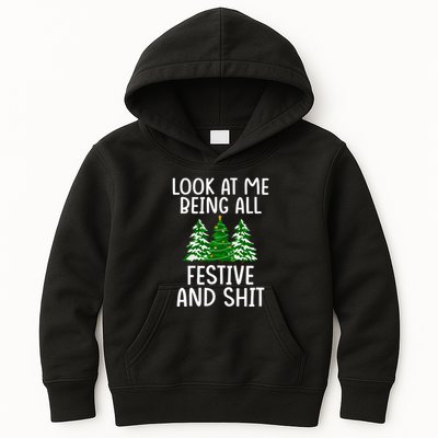 Look At Me Being All Festive And Shit Humorous Xmas Kids Hoodie