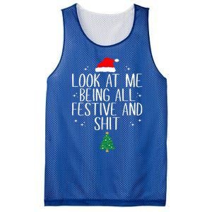 Look At Me Being All Festive And Shit Funny Christmas Cute Gift Mesh Reversible Basketball Jersey Tank