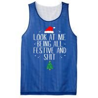 Look At Me Being All Festive And Shit Funny Christmas Cute Gift Mesh Reversible Basketball Jersey Tank