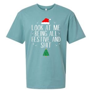 Look At Me Being All Festive And Shit Funny Christmas Cute Gift Sueded Cloud Jersey T-Shirt