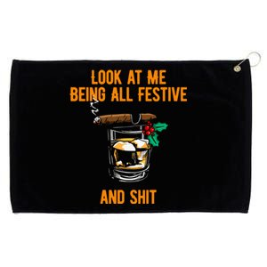 Look At Me Being Festive And Shit Christmas Pun Ing Great Gift Grommeted Golf Towel