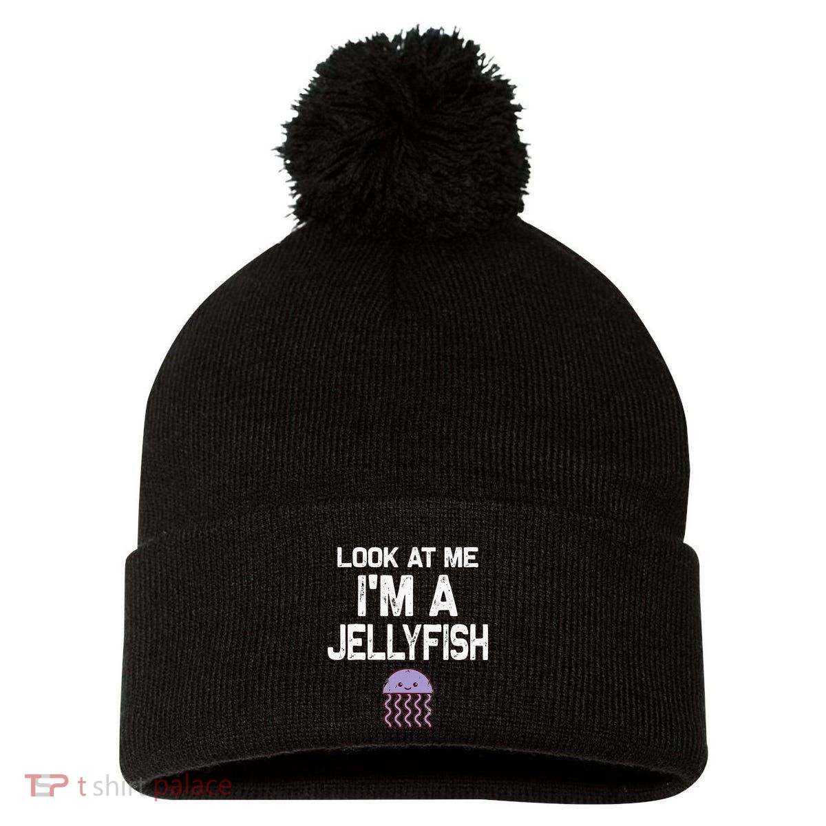 Look at me I'm a Jellyfish Halloween Costume  Pom Pom 12in Knit Beanie