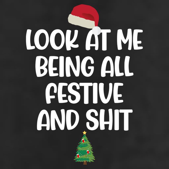 Look At Me Being All Festive And Shit Christmas 7 Panel Mesh Trucker Snapback Hat
